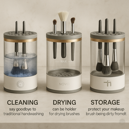 DermalaWhirl 3-in-1 Makeup Brush Cleaner & Dryer | USB-C 7000 RPM